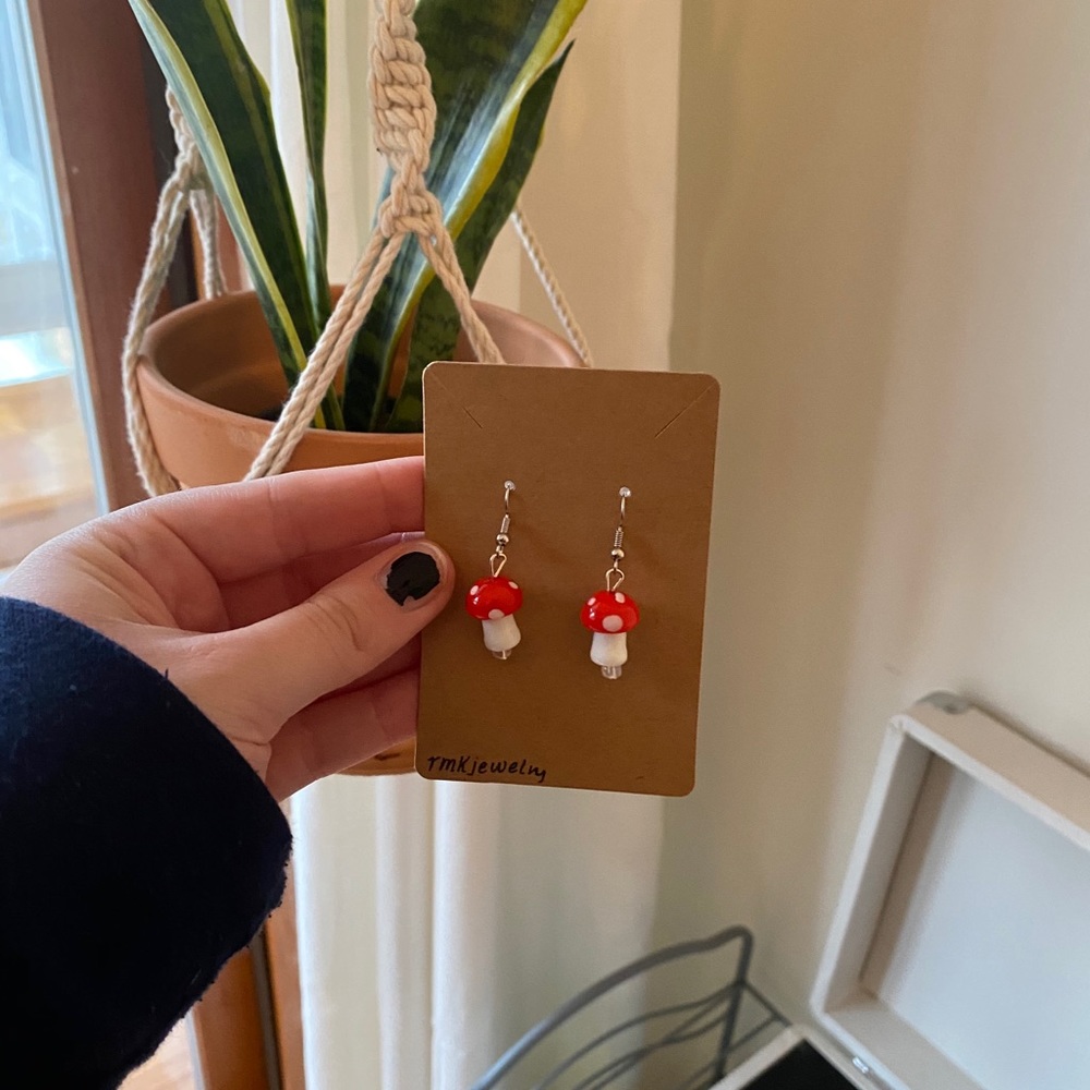 Handmade Mushroom Earrings